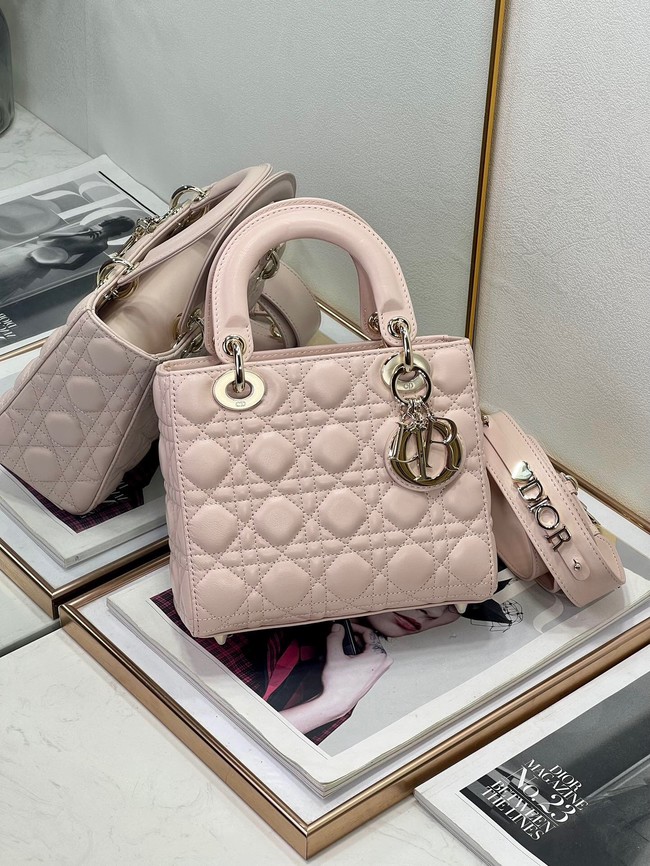 Small Lady Dior My ABCDior Bag Powder Pink Cannage Lambskin M0538ONG