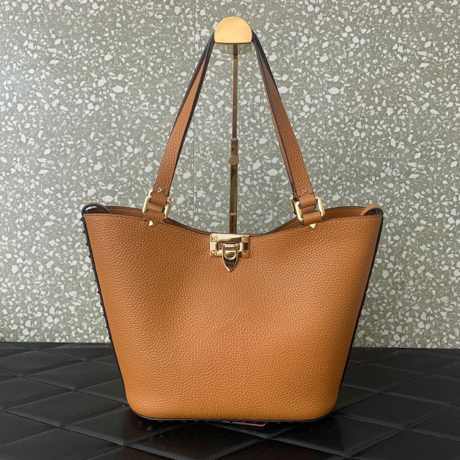 VALENTINO GARAVANI Loco Calf leather bag 0055 brown