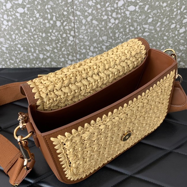 VALENTINO Medium RAFFIA MACRAME Shoulder Bag 0356 brown