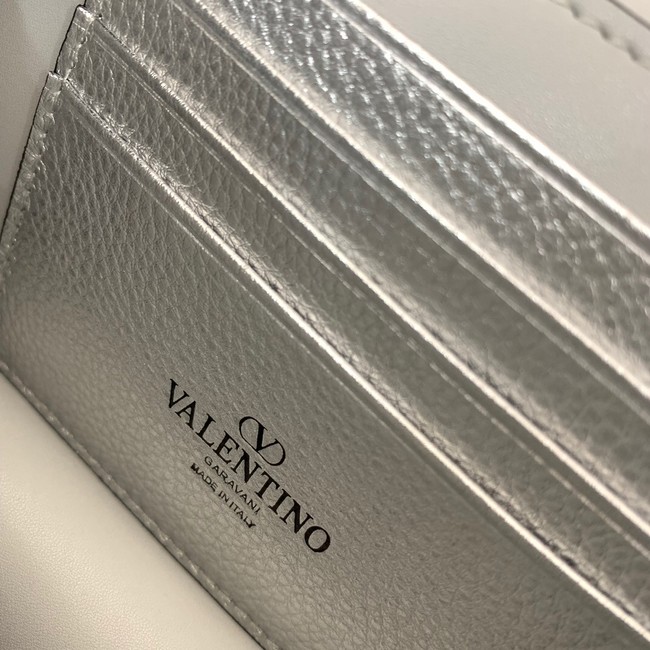 VALENTINO Rockstud calfskin chain bag SHI16 silver