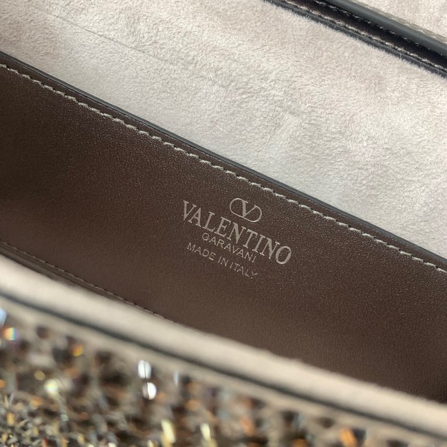 VALENTINO Super Mini Loco imitation crystal chain bag WP0Z28 silver