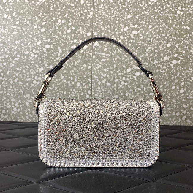 VALENTINO Super Mini Loco imitation crystal chain bag WP0Z28 silver