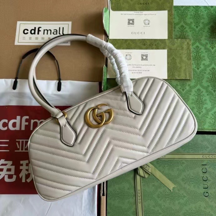 Gucci GG MARMONT MEDIUM TOP HANDLE BAG 795218 Light grey