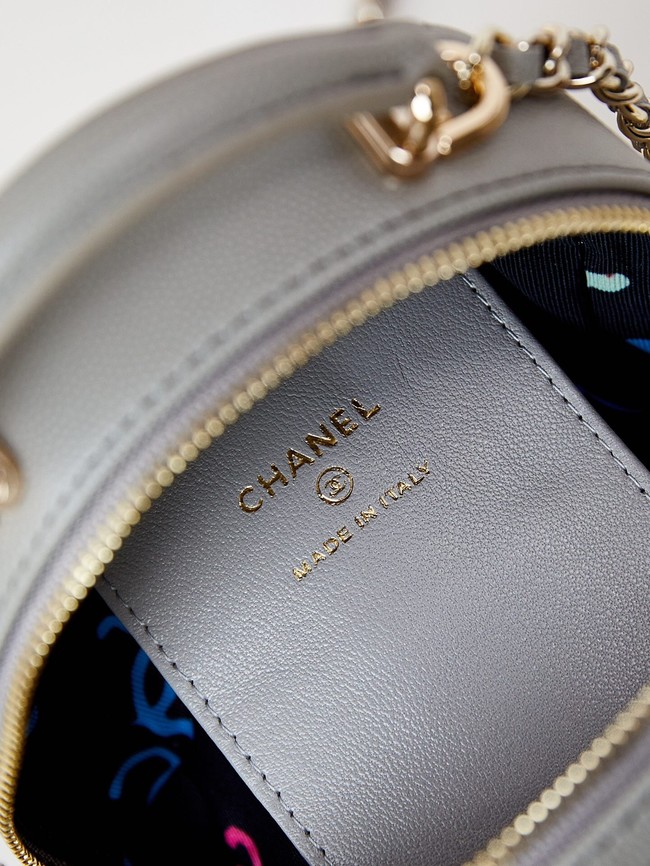 Chanel MINI BACKPACK AP3753 Grained Calfskin & Gold-Tone Metal gray