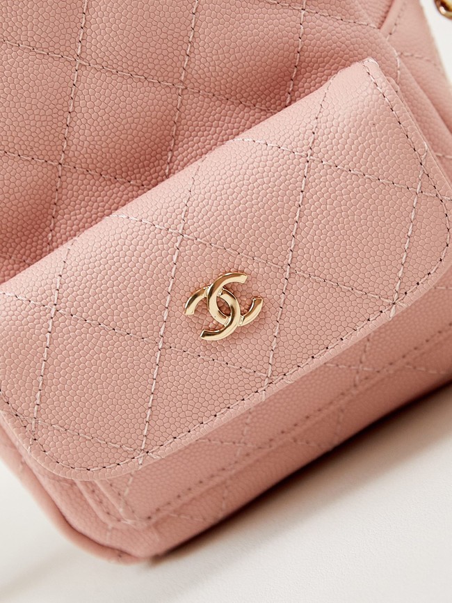 Chanel MINI BACKPACK AP3753 Grained Calfskin & Gold-Tone Metal light pink