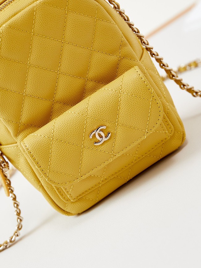 Chanel MINI BACKPACK AP3753 Grained Calfskin & Gold-Tone Metal yellow