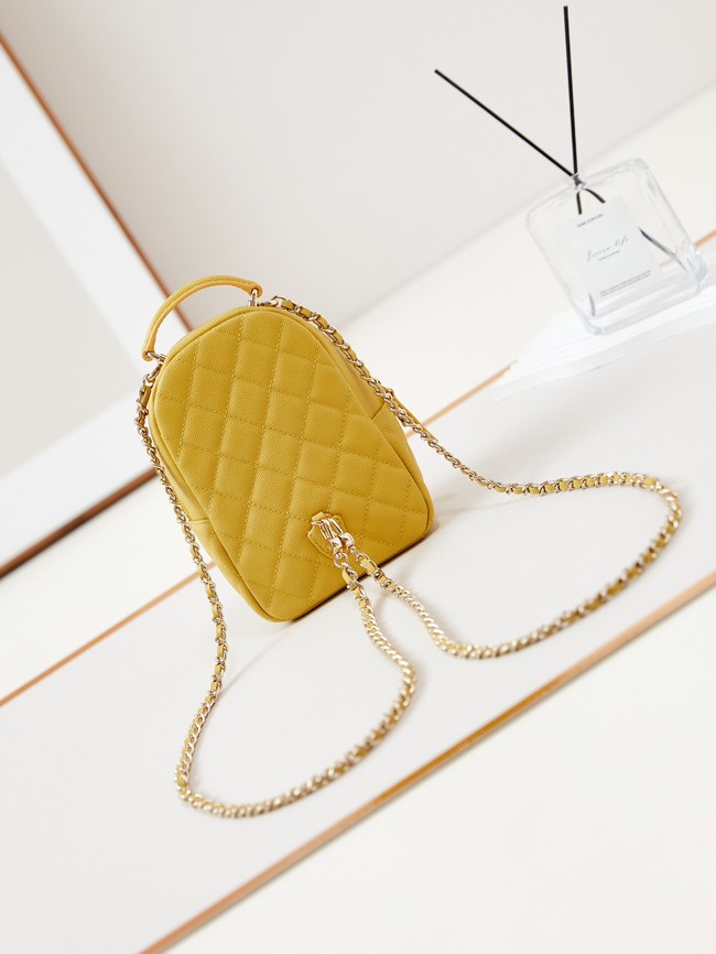 Chanel MINI BACKPACK AP3753 Grained Calfskin & Gold-Tone Metal yellow