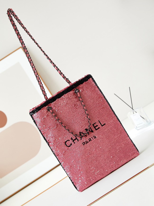 Chanel SHOPPING BAG AS4856 Dark Pink & Black