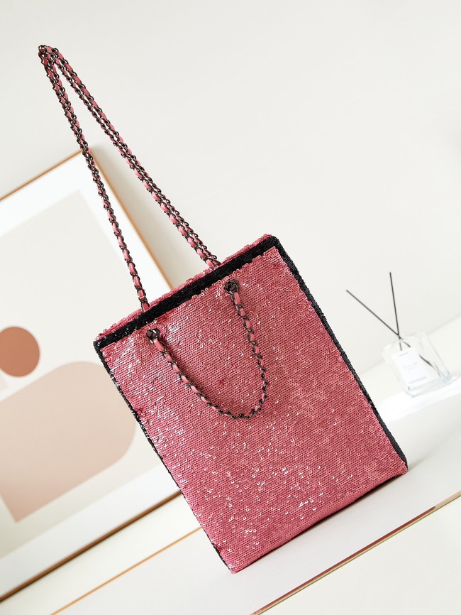 Chanel SHOPPING BAG AS4856 Dark Pink & Black