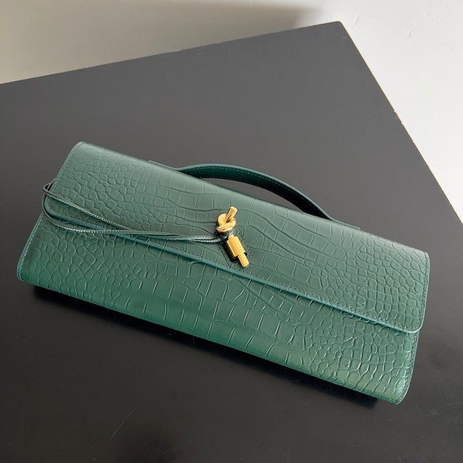 Bottega Veneta Long Clutch Andiamo With Handle alligator leather 741511 dark green