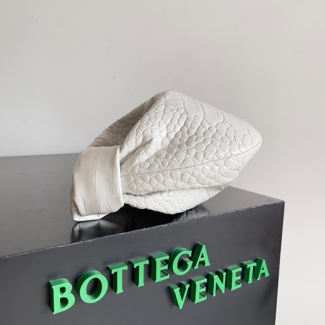 Bottega Veneta Mini Jodie Mini alligator leather top handle bag 717709 white