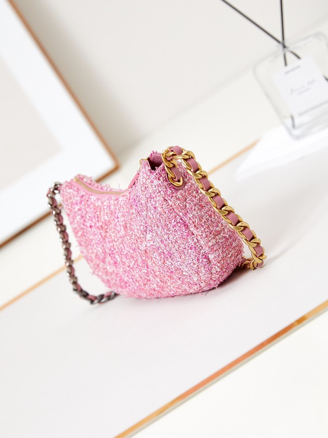 CHANEL 19 CLUTCH WITH CHAIN AP3763 Pink & Ecru