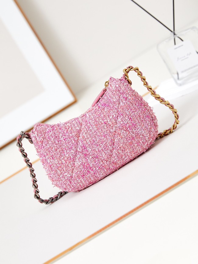 CHANEL 19 CLUTCH WITH CHAIN AP3763 Pink & Ecru