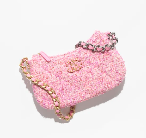 CHANEL 19 CLUTCH WITH CHAIN AP3763 Pink & Ecru