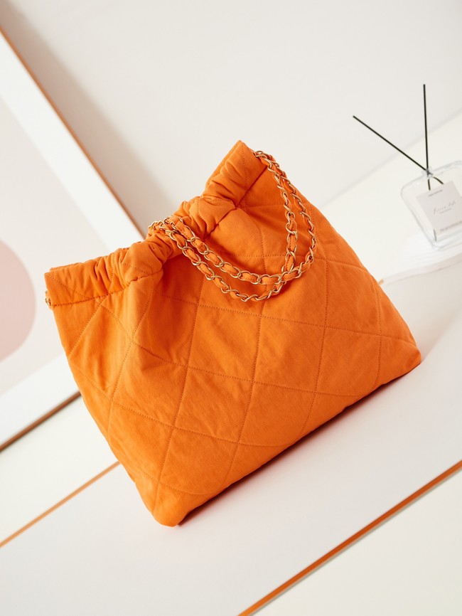 CHANEL 22 HANDBAG Fabric AS3260 orange