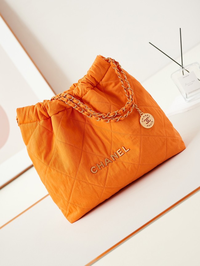 CHANEL 22 HANDBAG Fabric AS3260 orange