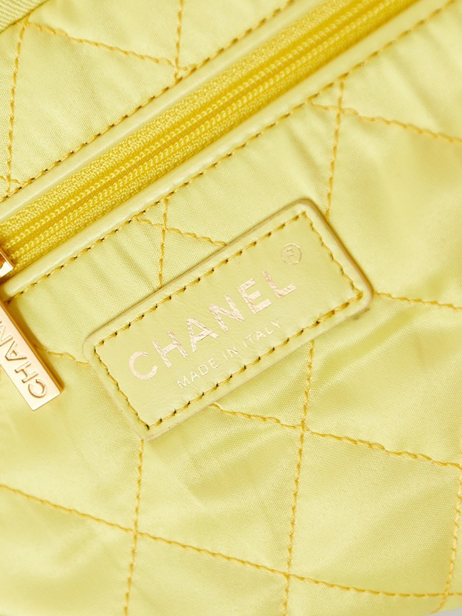 CHANEL 22 HANDBAG Fabric AS3261 yellow