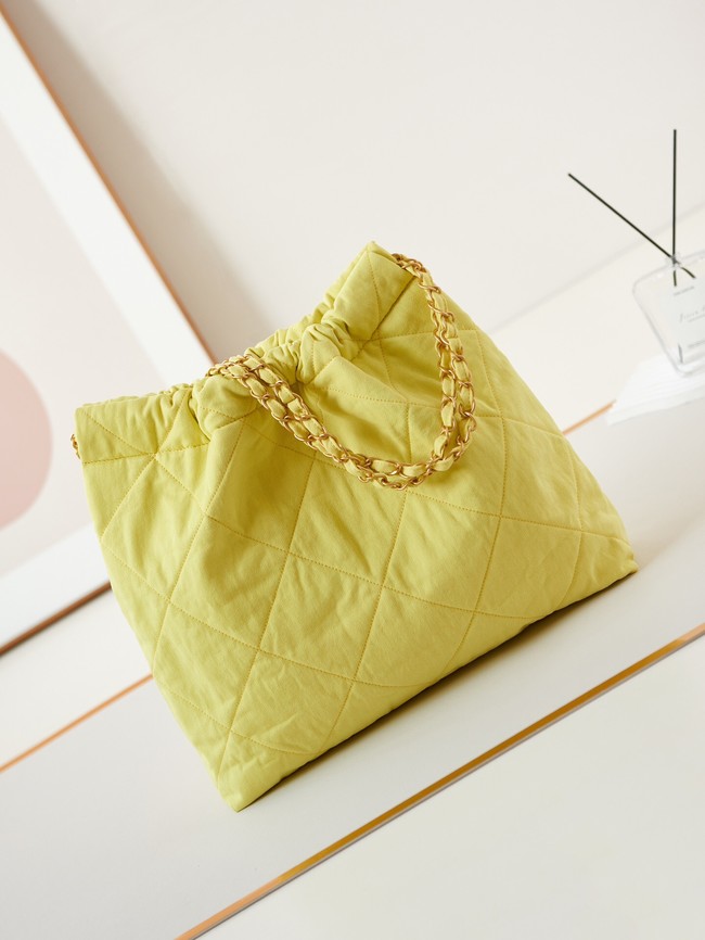 CHANEL 22 HANDBAG Fabric AS3261 yellow