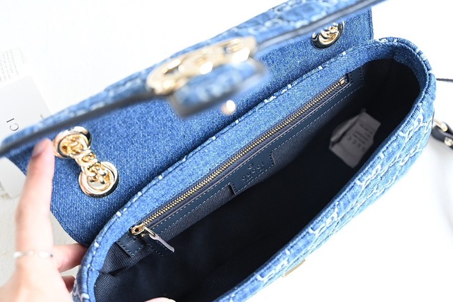 Gucci GG MARMONT SMALL SHOULDER BAG 443497 Blue GG denim