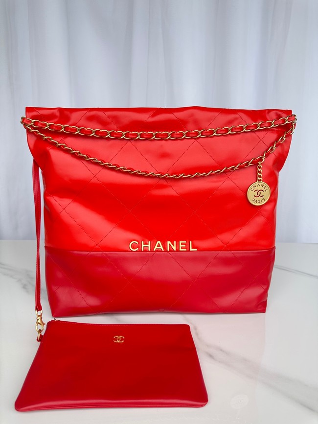 CHANEL 22 MINI HANDBAG AS3260 Dark Orange & Red