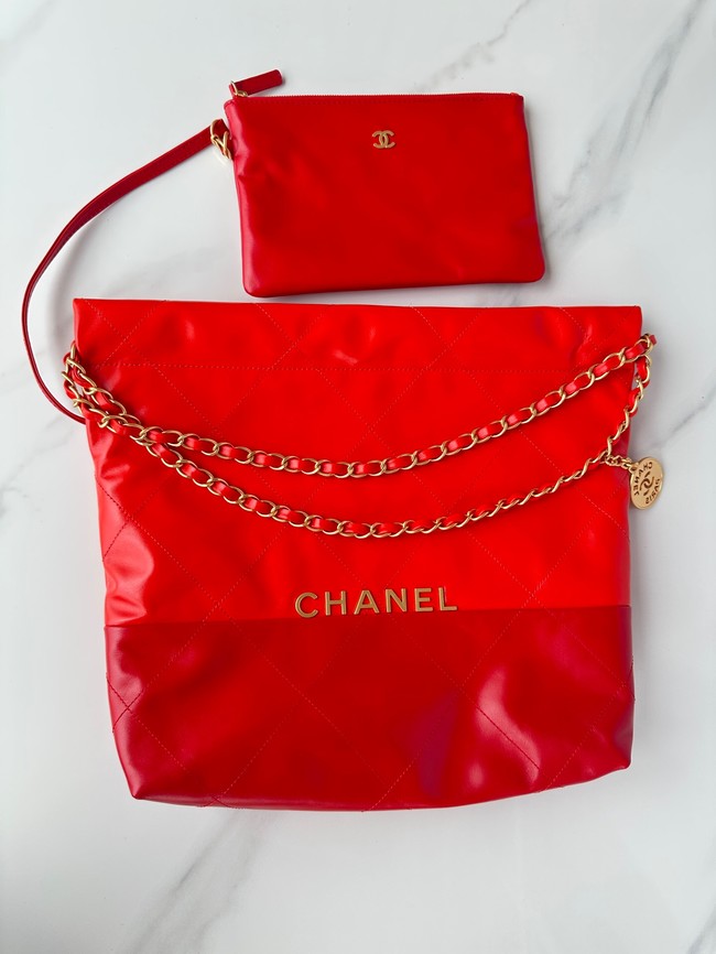 CHANEL 22 MINI HANDBAG AS3261 Dark Orange & Red