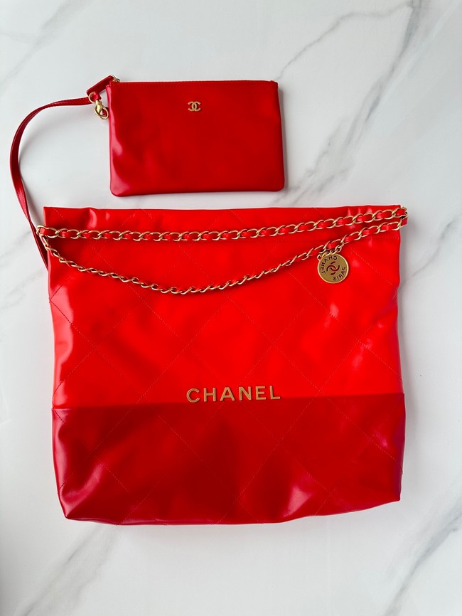 CHANEL 22 MINI HANDBAG AS3261 Dark Orange & Red