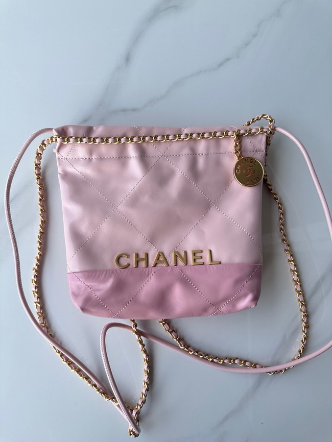 CHANEL 22 MINI HANDBAG AS3980 Light Pink & Light Purple