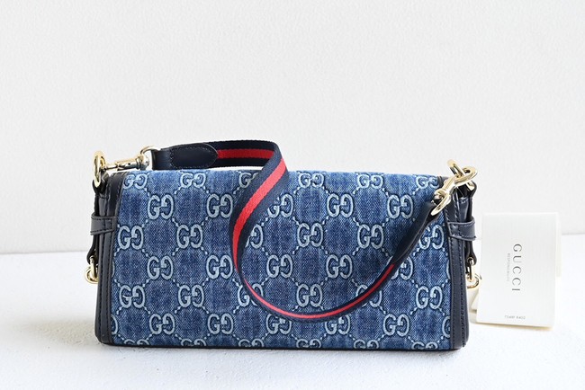 GUCCI LUCE SMALL SHOULDER BAG 786027 Blue GG denim