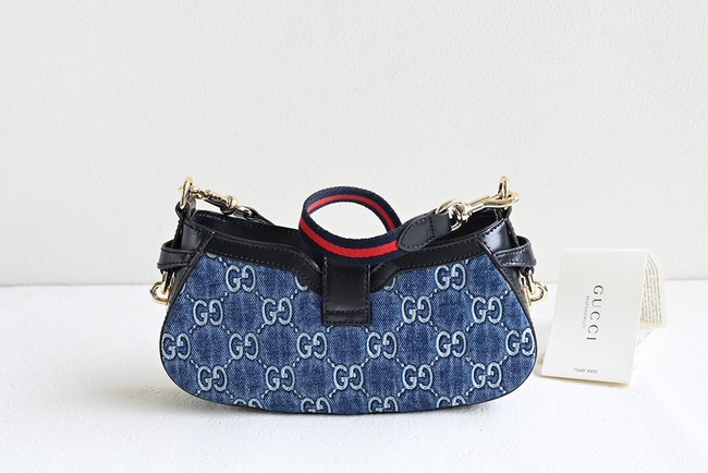 GUCCI MOON SIDE MINI SHOULDER BAG 786015 Blue GG denim