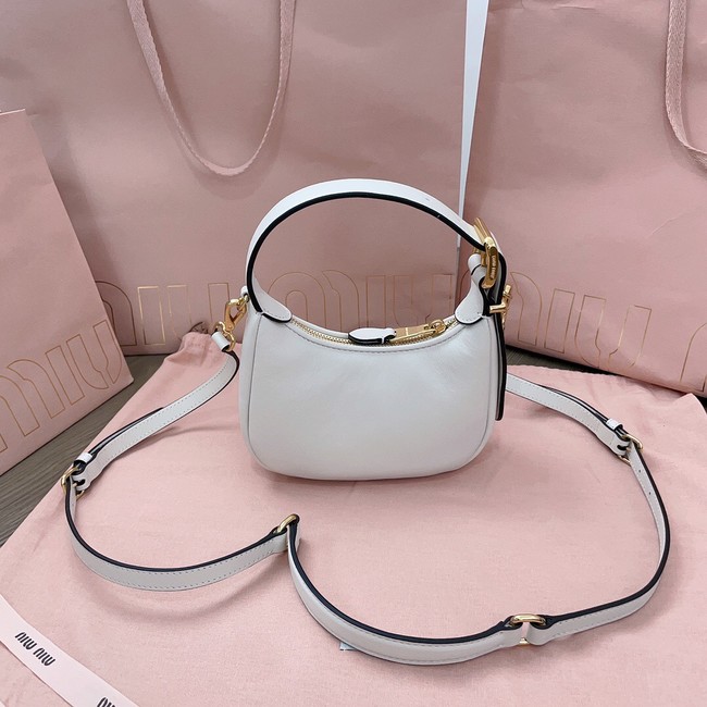 MIU MIU Original Leather Top Handle Bag 5BC161 white