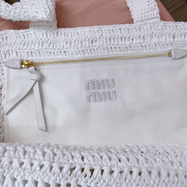 MIUMIU IN RAFFIA Shoulder Bags 5BG230 white