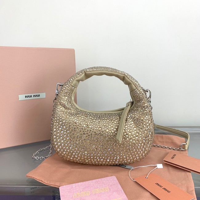 Miu Miu imitation crystal Bag 500782 Apricot