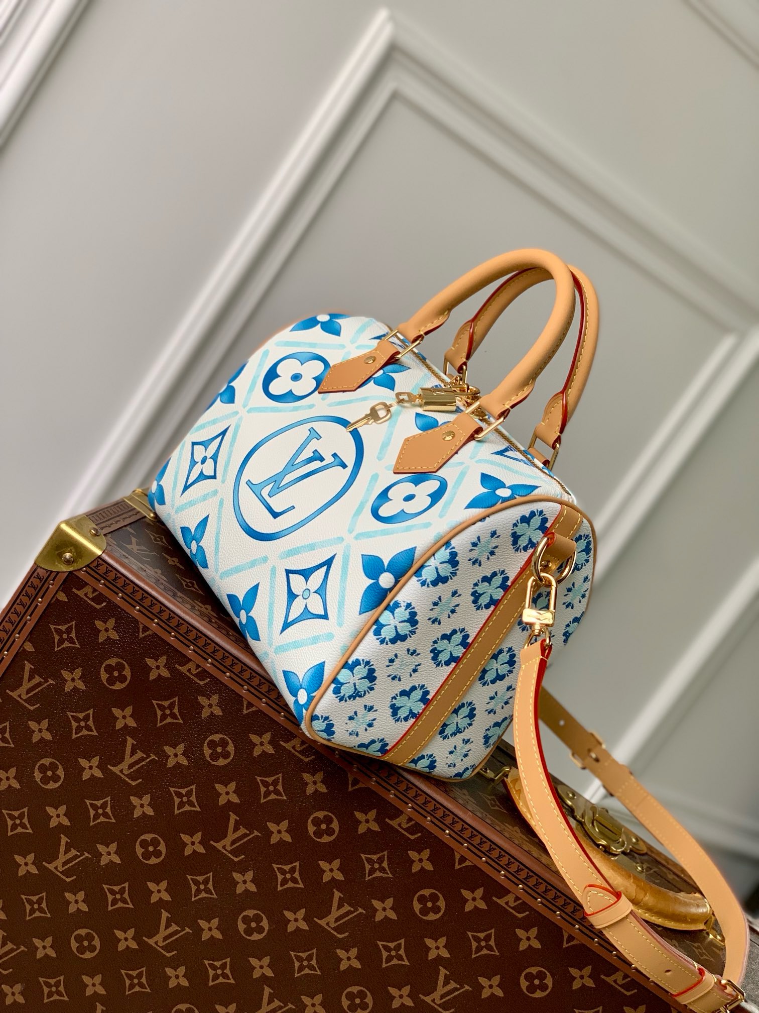 Louis Vuitton NEW Speedy Bandouliere 25 M11264 Lagoon Blue