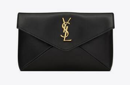 SAINT LAUREN CASSANDRE SMALL ENVELOPE POUCH IN LAMBSKIN Y773077 BLACK