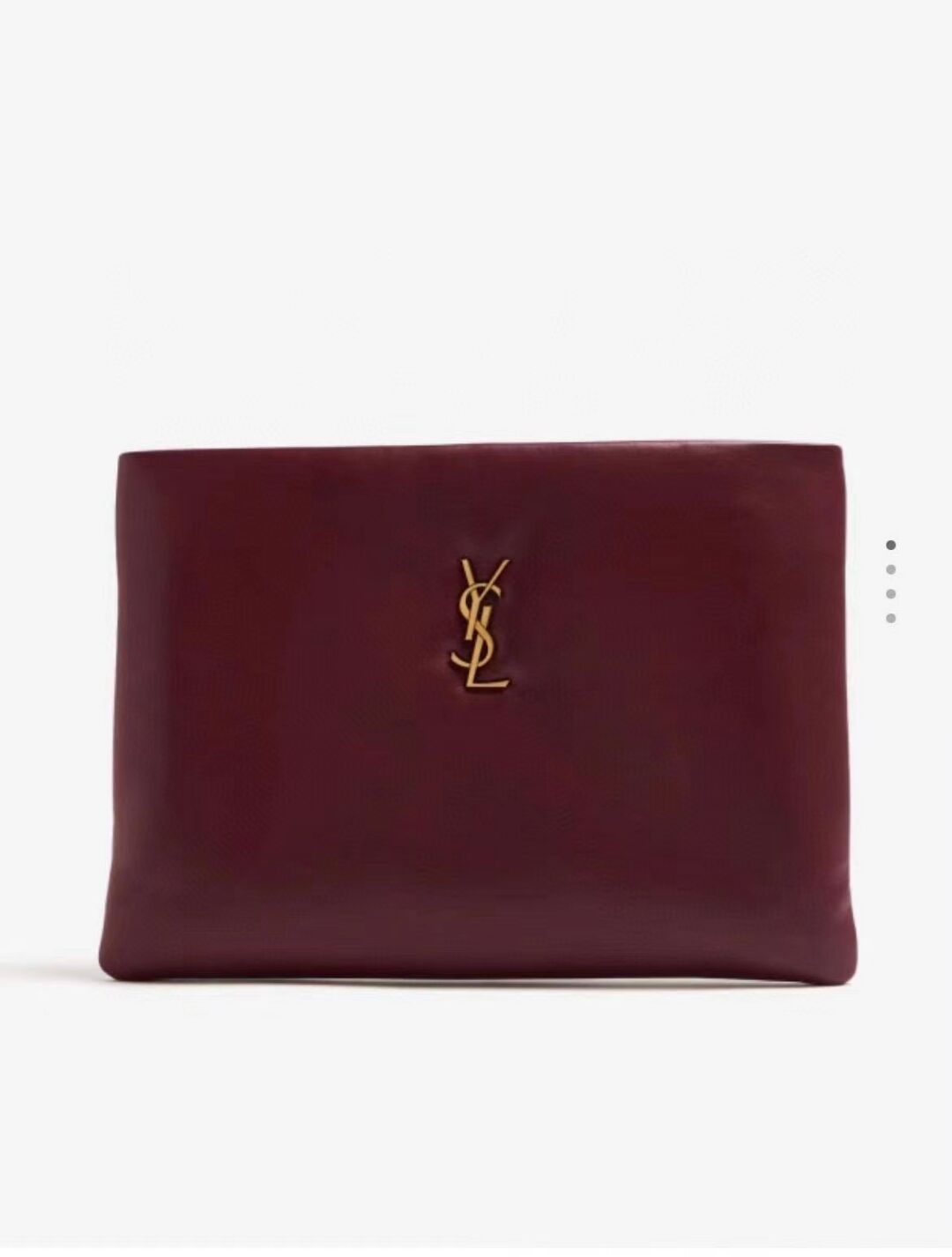 SAINT LAURENT CALYPSO LARGE POUCH IN LAMBSKIN 778943 ROUGE MERLOT