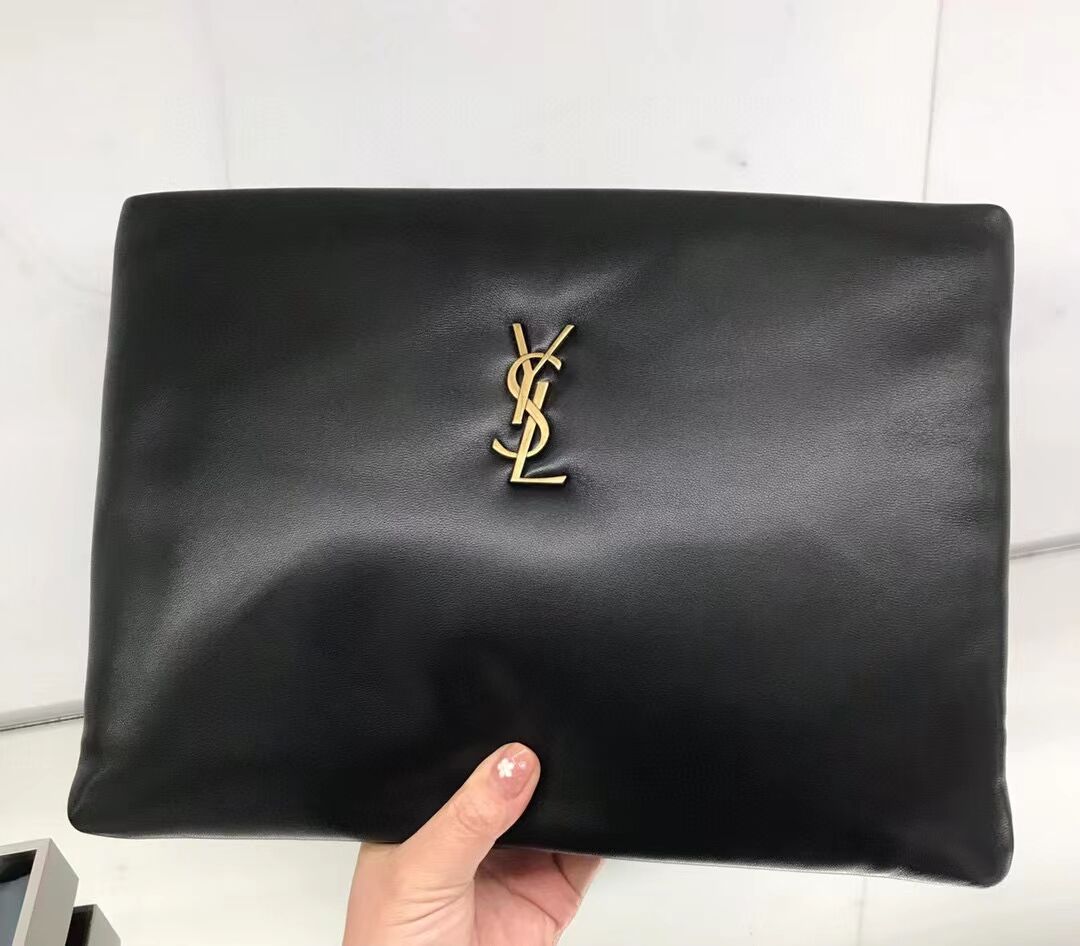 SAINT LAURENT CALYPSO LARGE POUCH IN LAMBSKIN 778943 black