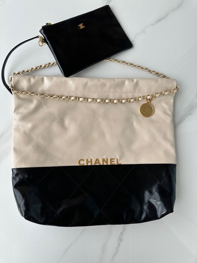 CHANEL 22 HANDBAG AS3260 Apricot & Black