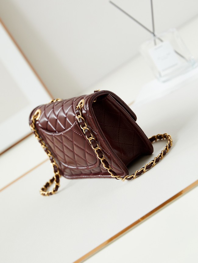 CHANEL FLAP BAG Lambskin AS4687 Dark Burgundy