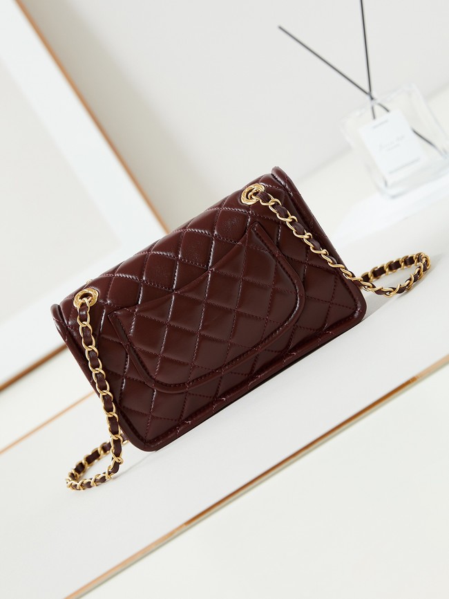 CHANEL FLAP BAG Lambskin AS4687 Dark Burgundy