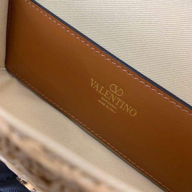 VALENTINO VLOGO SIGNATURE RAFFIA Shoulder Bag 5016 brown