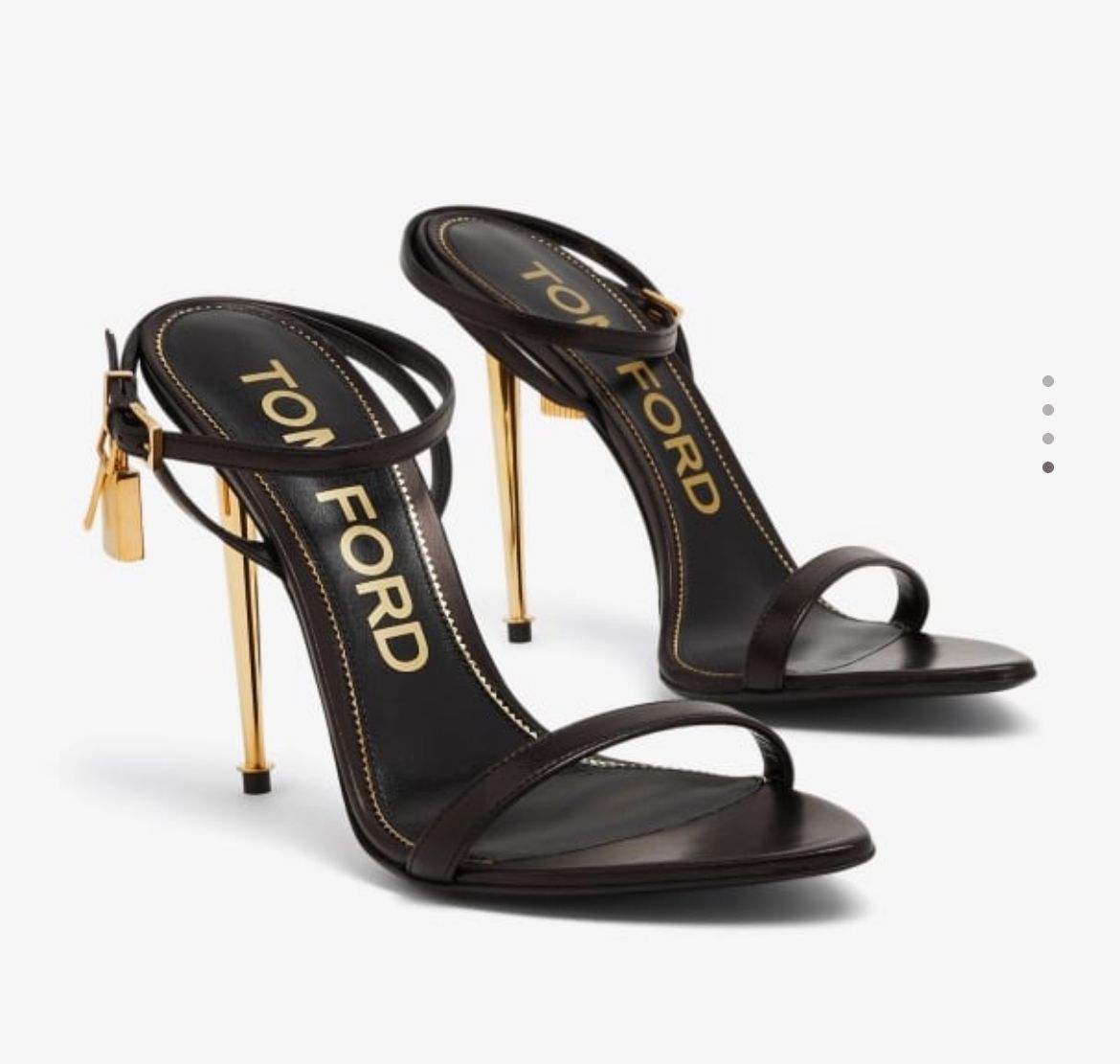 Tomford Sandals Padlock Shoes Heels Hight 10.5CM TF30912 Black