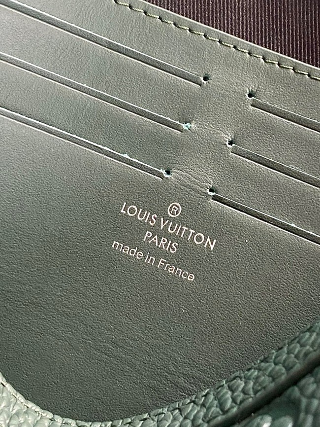 Louis Vuitton Pochette Voyage Monogram embossed cowhide leather MM M61692 Dark Green