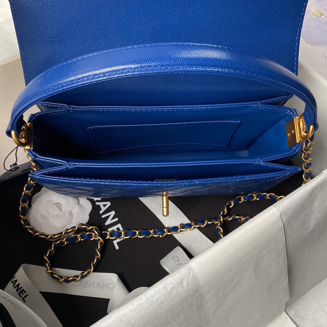 Chanel FLAP BAG WITH TOP HANDLE AS6261 blue