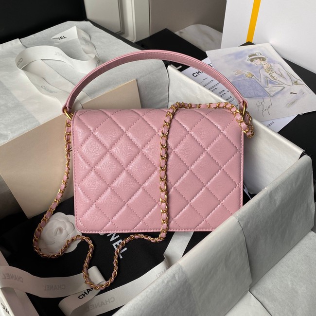 Chanel FLAP BAG WITH TOP HANDLE AS6261 pink