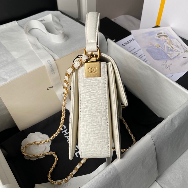 Chanel FLAP BAG WITH TOP HANDLE AS6261 white