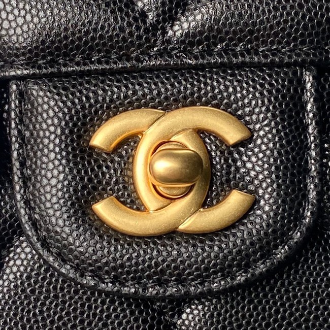 Chanel SMALL FLAP BAG WITH TOP HANDLE AS6262 BLACK