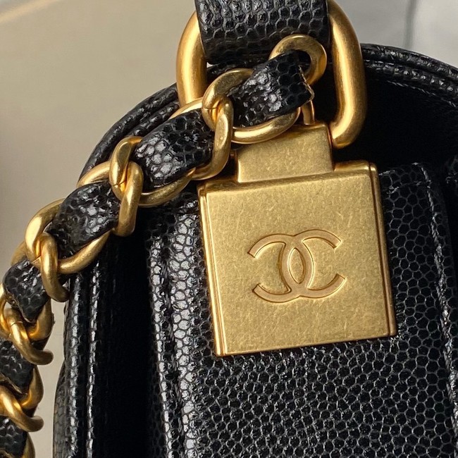 Chanel SMALL FLAP BAG WITH TOP HANDLE AS6262 BLACK