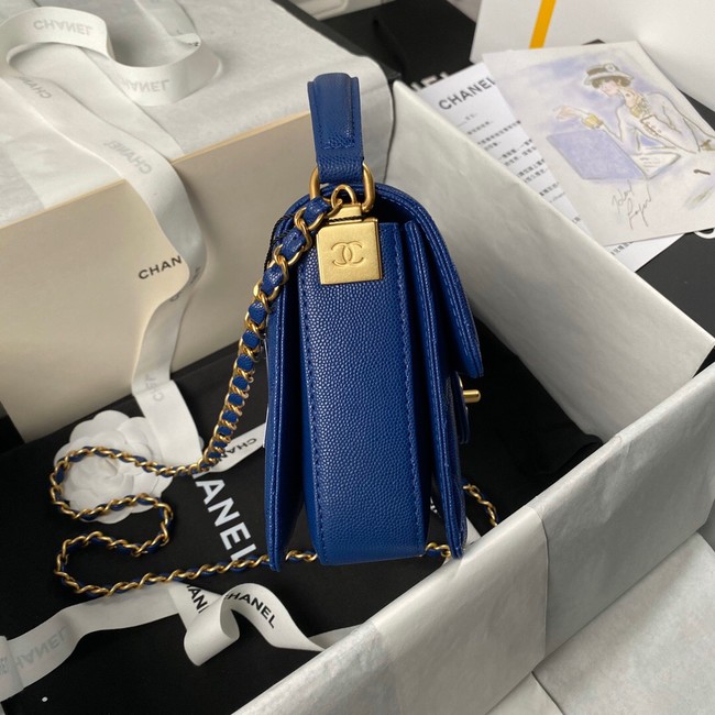 Chanel SMALL FLAP BAG WITH TOP HANDLE AS6262 BLUE