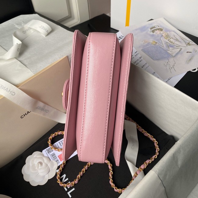 Chanel SMALL FLAP BAG WITH TOP HANDLE AS6262 PINK