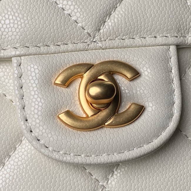 Chanel SMALL FLAP BAG WITH TOP HANDLE AS6262 WHITE